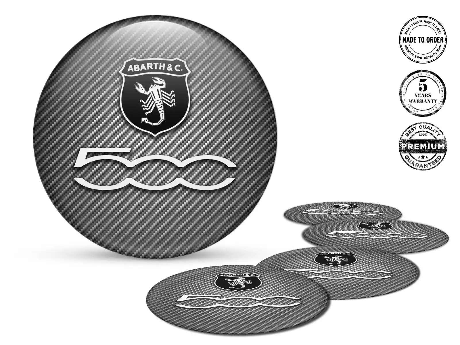Fiat Abarth Logo Insigne Roue Dôme Époxy Élégant